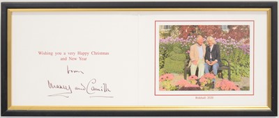 Lot 61 - Royal interest; King Charles III then HRH Prince Charles and Camilla, signed Christmas card