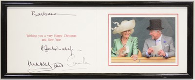 Lot 62 - Royal interest; King Charles III then HRH Prince Charles and Camilla, signed Christmas card