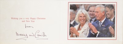 Lot 63 - Royal interest; King Charles III then HRH Prince Charles and Camilla, signed Christmas card