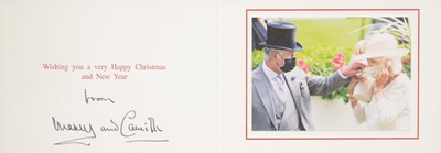 Lot 64 - Royal interest; King Charles III then HRH Prince Charles and Camilla, signed Christmas card