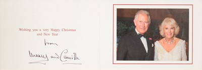 Lot 65 - Royal interest; King Charles III then HRH Prince Charles and Camilla, signed Christmas card