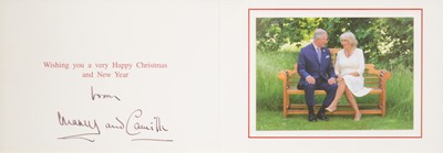 Lot 66 - Royal interest; King Charles III then HRH Prince Charles and Camilla, signed Christmas card