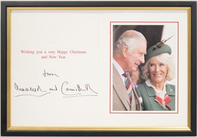 Lot 67 - Royal interest; King Charles III then HRH Prince Charles and Camilla, signed Christmas card
