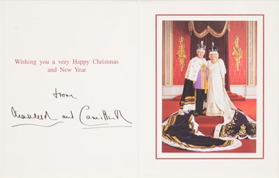 Lot 68 - Royal interest; King Charles III then HRH Prince Charles and Camilla, signed Christmas card