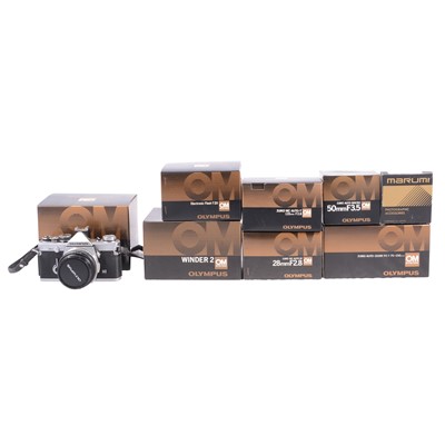 Lot 75 - Olympus OM-2n body and other equipment