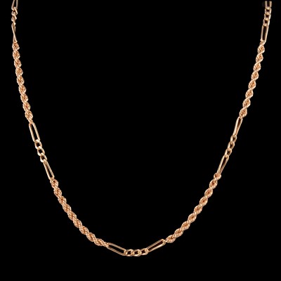 Lot 298 - A yellow metal chain necklace.