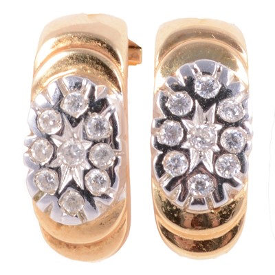 Lot 241 - A pair of cubic zirconia earrings.