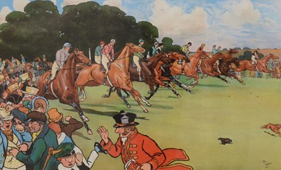 Lot 393 - Cecil Aldin print and six Ludovici coaching prints