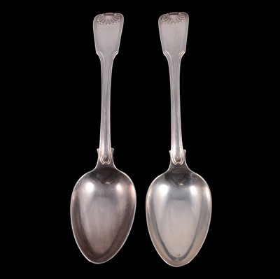 Lot 253 - Two Georgian serving spoons, William Eley & William Fearn, London, 1814
