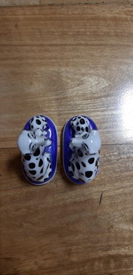 Lot 4 - Pair of Staffordshire dog pen stands, and another pair of smaller dalmation dogs