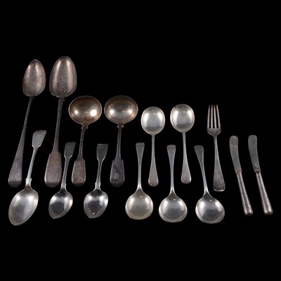 Lot 245 - A quantity of mixed silver flatware.