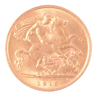 Lot 210 - Gold Half Sovereign Coin, George V 1915.