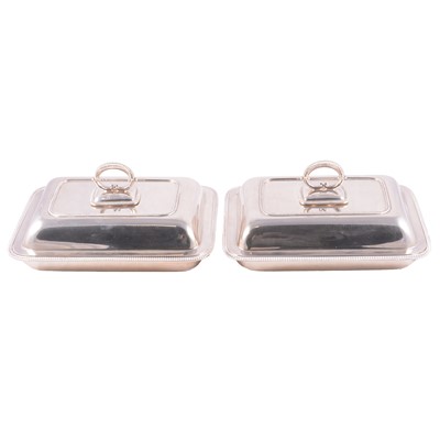 Lot 140 - Pair of silver entree dishes