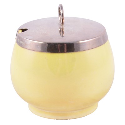 Lot 50 - Moorcroft Pottery, a yellow lustre preserve pot, circa 1925
