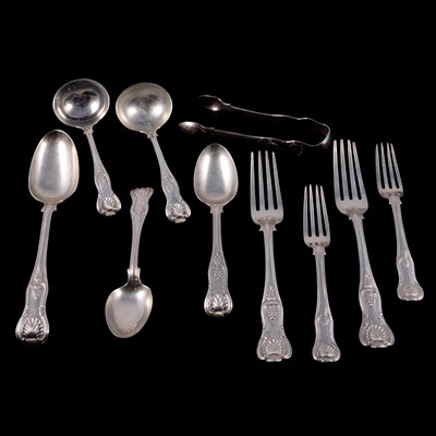 Lot 168 - Matched part canteen of silver Kings pattern cutlery