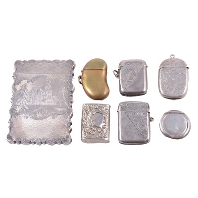 Lot 180 - Silver card case, vesta cases