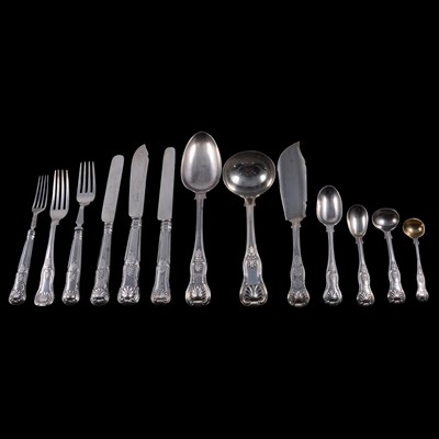 Lot 184 - Quantity of silver Kings pattern cutlery