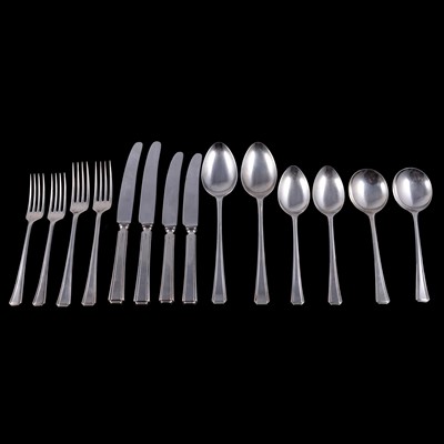 Lot 196 - Part set of matched silver cutlery