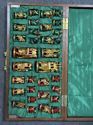 Lot 90 - Large Rajastani chess set and various boards