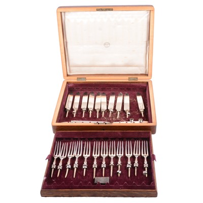 Lot 135 - Set of silver dessert knife and fork blades