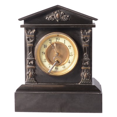Lot 116 - Victorian slate mantel clock