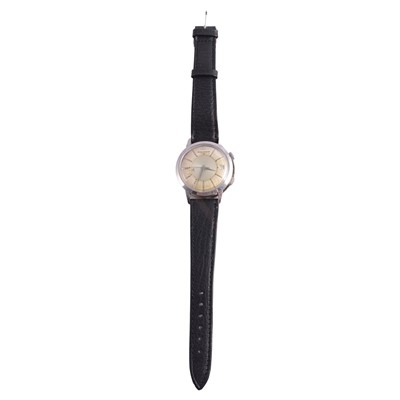 Lot 396 - Jaeger-LeCoultre - a Memovox steel cased wristwatch, with date and alarm.