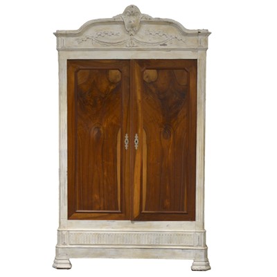 Lot 433 - 19th Century French walnut and part painted armoire
