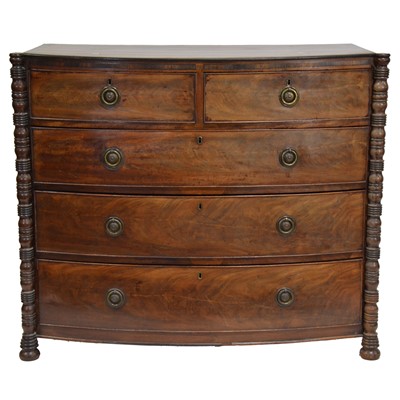 Lot 440 - Victorian mahogany bowfront chest of drawers