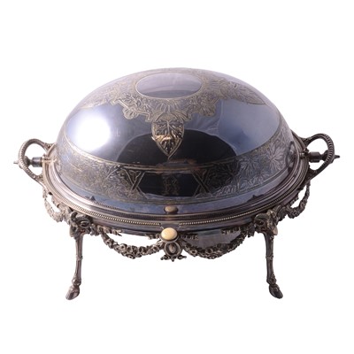 Lot 121 - Silver-plated breakfast dish