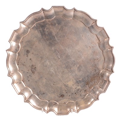 Lot 310 - White metal circular salver