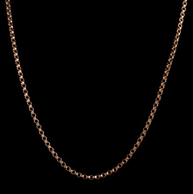 Lot 301 - A 9 carat yellow gold chain necklace.