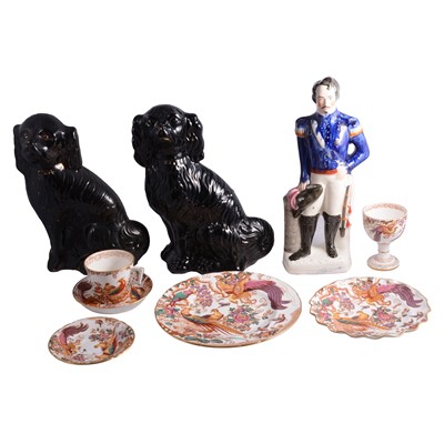 Lot 29 - Victorian Staffordshire pottery figure, Louis Napoleon, etc.