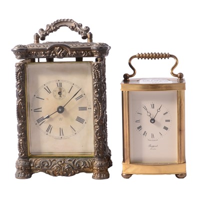 Lot 110 - British brass cased carriage clock and a Westbury carriage clock
