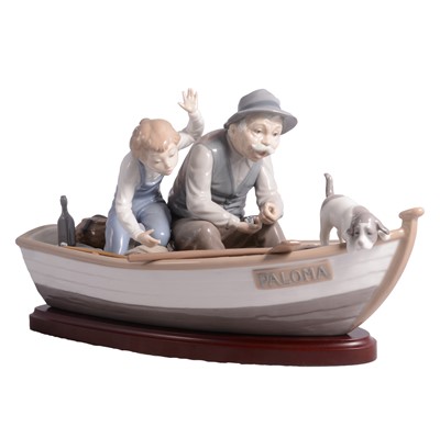 Lot 26 - Lladro porcelain model, Fishing with Gramps