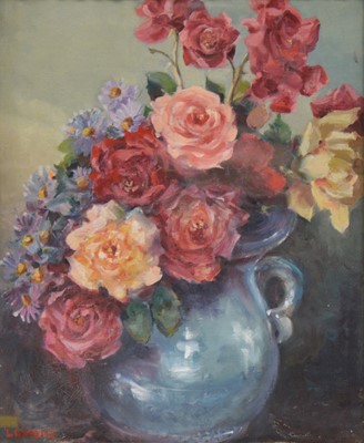Lot 256 - Lamont, Still life of a jug of flowers