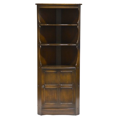 Lot 456 - Ercol dark elm freestanding corner cupboard