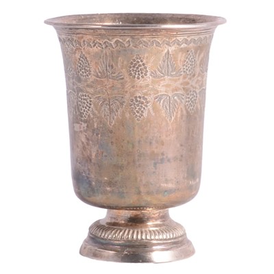 Lot 206 - French 19th century white metal beaker.