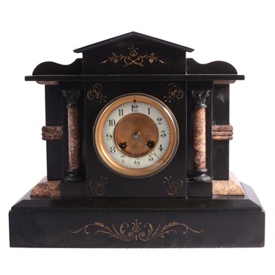 Lot 86 - Victorian slate and marble mantel clock
