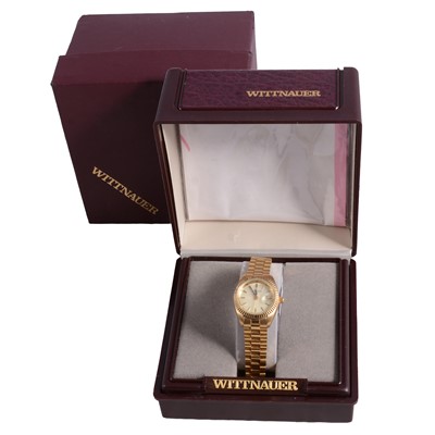 Lot 1076 - Wittnauer - a lady's gold-plated quartz wristwatch.