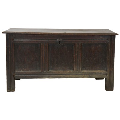 Lot 361 - Joined oak coffer, 18th Century