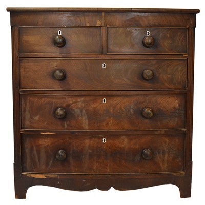 Lot 254 - Victorian mahogany bowfront chest of drawers