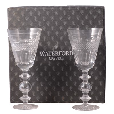 Lot 33 - A pair of large cut crystal wine goblets