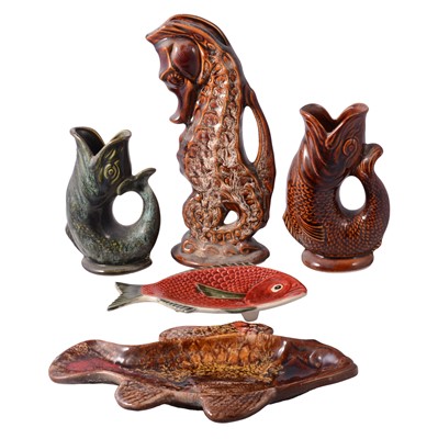 Lot 58 - A collection of ceramics including Dartmouth Pottery Gluggle jugs