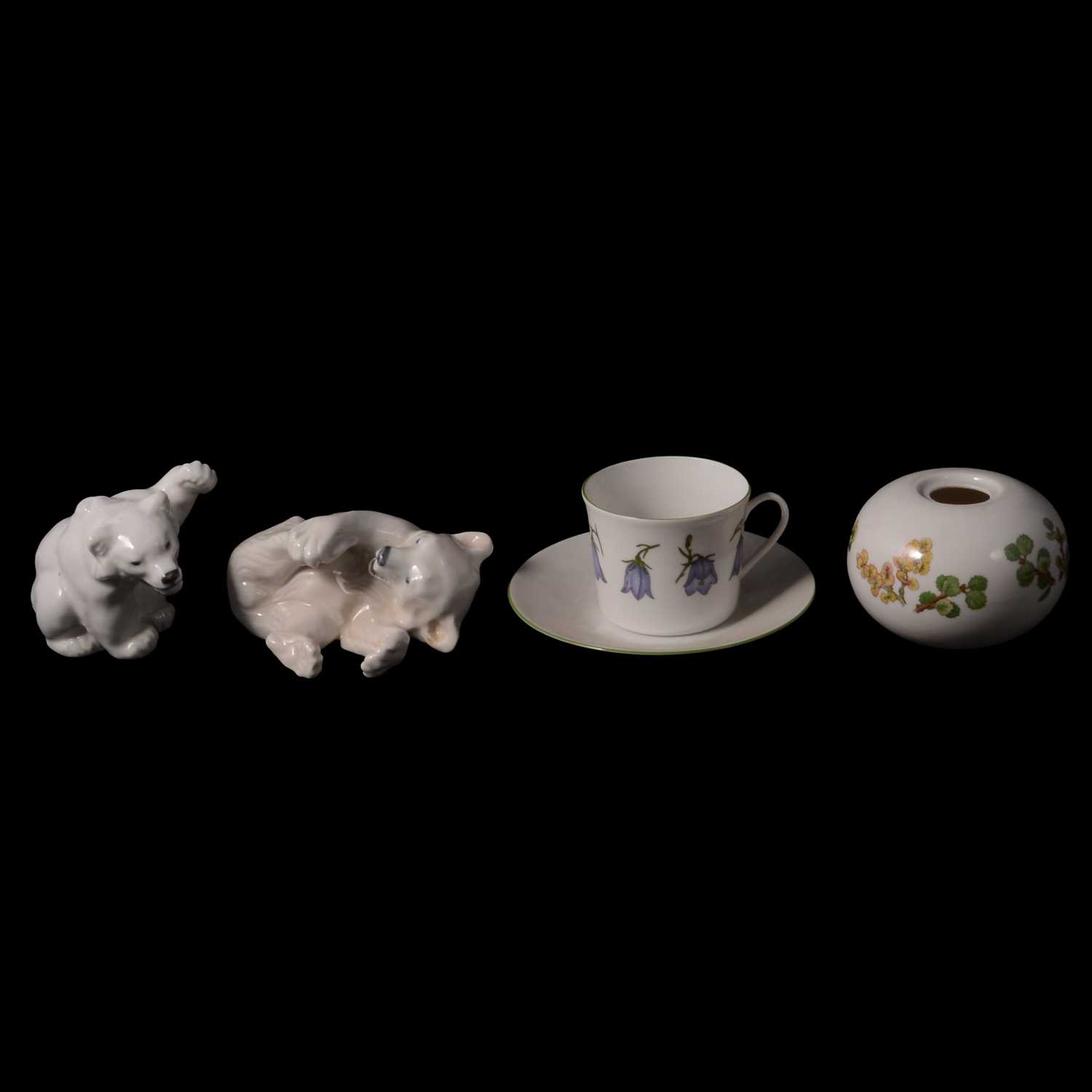 Lot 52 - Two Royal Copenhagen polar bears, teaware and Homemaker ceramics