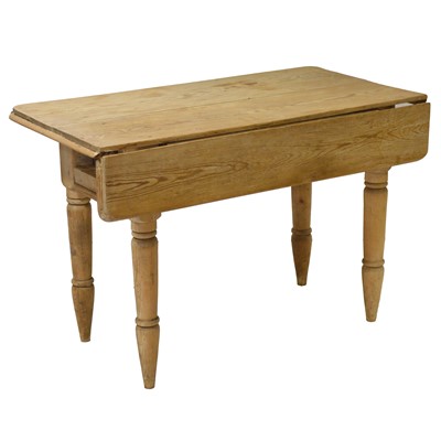 Lot 397 - Pine kitchen table, hardwood trunk, oak open bookcase
