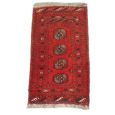 Lot 279 - Small Afghan mat and two Persian pattern rugs