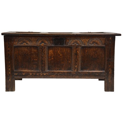 Lot 445 - Joined oak coffer, 18th Century