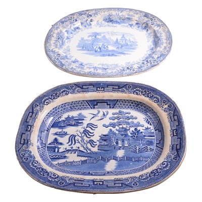Lot 166 - Six transferware pottery meat plates