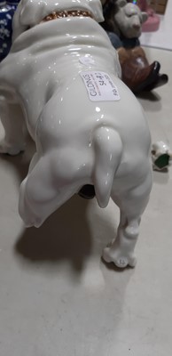 Lot 54 - Large Lladro group and a Bulldog figurine