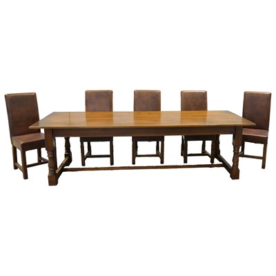 Lot 482 - Large modern refectory style dining table and eight chairs